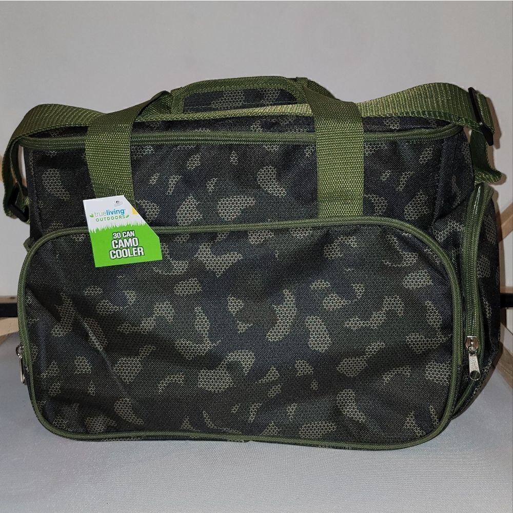 True Living 30 Can Camo Insulated Cooler Many Pocket New